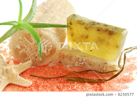 Natural soap and loofah Natural soap and loofah 8230577