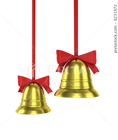 Two Christmas bells with red ribbons - Stock Illustration [8231972] - PIXTA