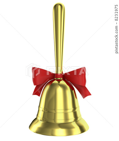 christmas bell with handle and red ribbon 8231975