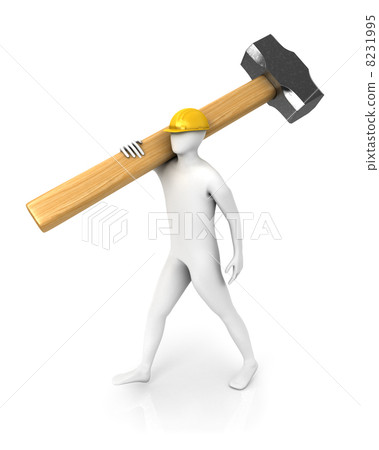 Man with huge sledgehammer Man with huge sledgehammer 8231995
