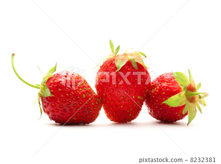 Ripe strawberry on white background 8232381