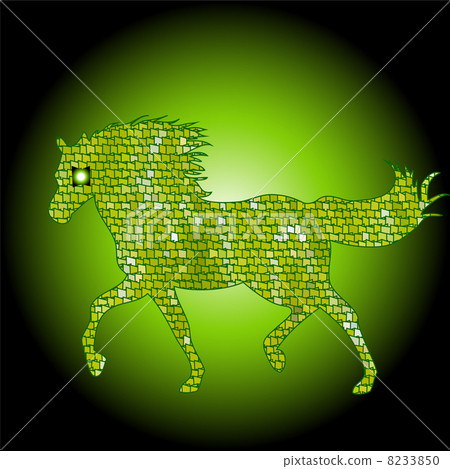 horse fine mosaic green silhouette color 8233850