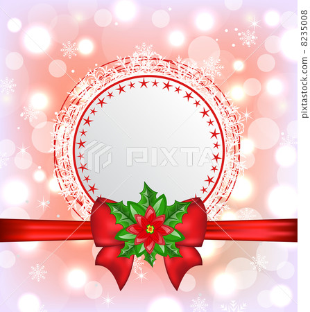 Christmas card with flower poinsettia Christmas card with flower poinsettia 8235008