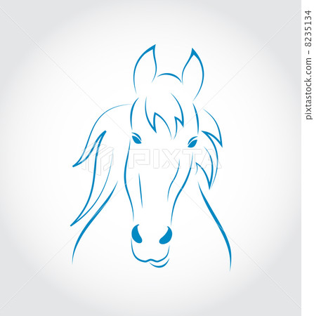 Symbol outline head horse isolated on white... - Stock Illustration ...