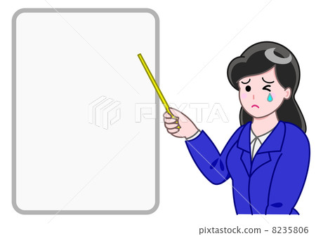 Crying woman, uniform, board 8235806