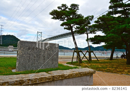 Stone monument of "Emperor Andeoku" (Mimososogawa Park / Mimosusukawa Town, Shimonoseki City, Yamaguchi Prefecture) 8236141
