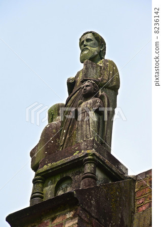Stone statue of 'Zellerio and apostle' on Urakami Cathedral wall (Peace Park / Matsuyama-cho Nagasaki-shi Nagasaki prefecture) 8236142