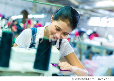 Indonesian seamstress in a textile factory 8237342