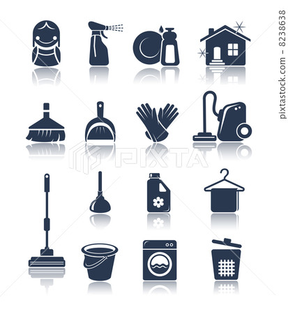 Blue cleaning icons 8238638