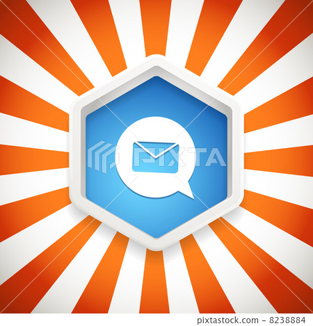 Rhombus cloud with icon and red rays 8238884