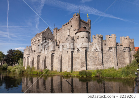 Medieval castle  and blue sky 8239203