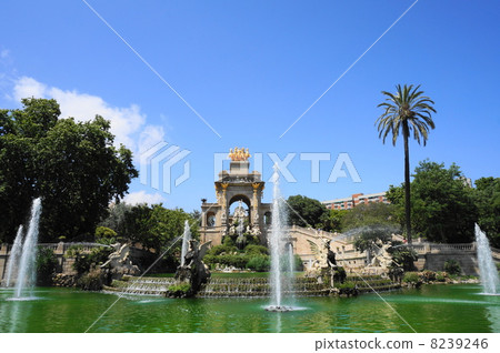 Fountain of Ciutadella Park in Barcelona 8239246