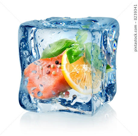 Fillet of salmon in ice cube 8239341