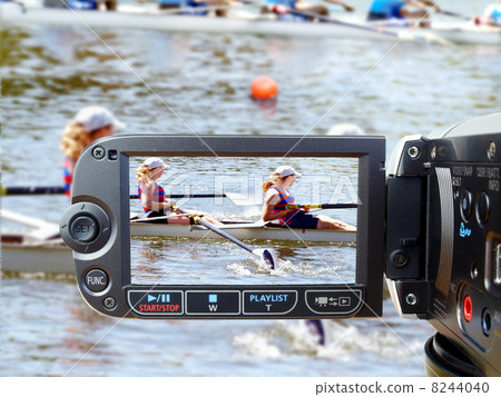 Women rowers on camera Women rowers on camera 8244040