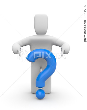 3d person and blue question mark 8245189