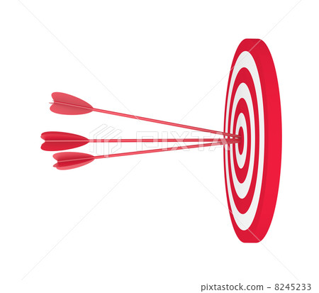 Red and White target with three arrow - Stock Illustration [8245233 ...