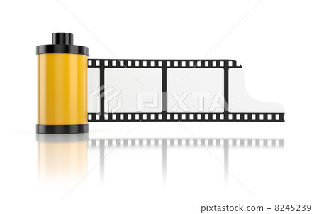 Film roll isolated on white with reflection 8245239