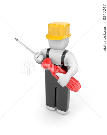 Worker with screwdriver Worker with screwdriver 8245247