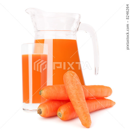 Carrot vegetable juice in glass jug Carrot vegetable juice in glass jug 8246264