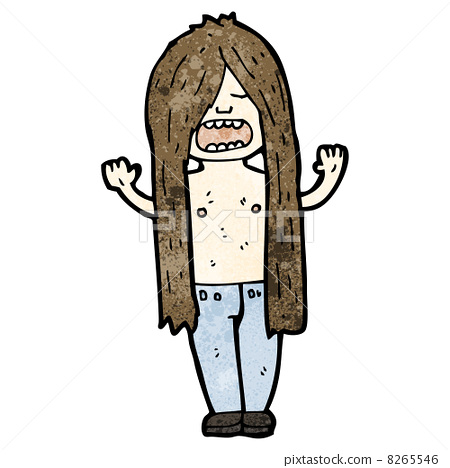 Long Haired Hippie Cartoon Stock Illustration 8265546 Pixta