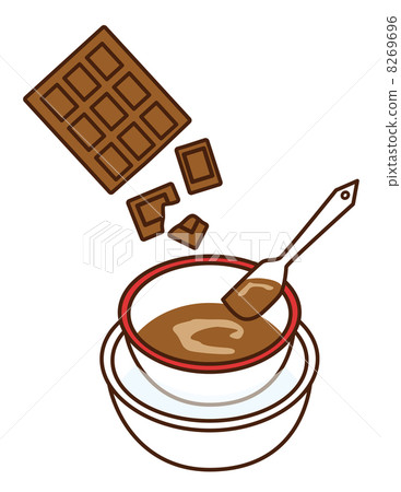 Make chocolate Make a hot water bath melt chocolate Make chocolate Make a hot water bath melt chocolate 8269696