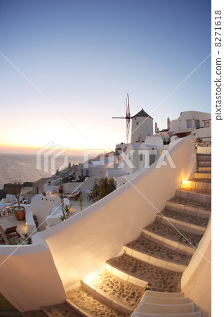 Windmill in  Santorini island in Greece Windmill in  Santorini island in Greece 8271618