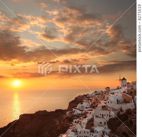 Windmill in Santorini island in Greece Windmill in Santorini island in Greece 8271619