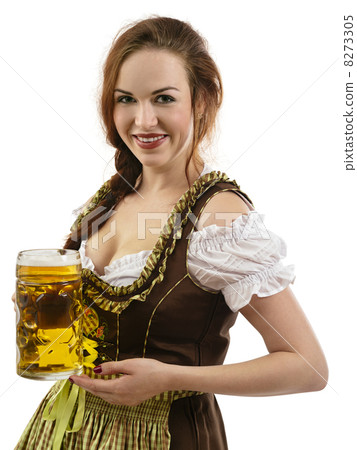 Oktoberfest server holding beer Oktoberfest server holding beer 8273305