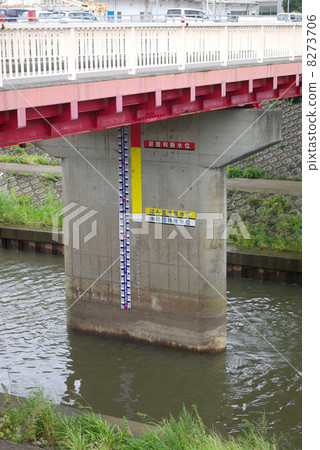 Quantity level of river and piers of normal water volume 8273706