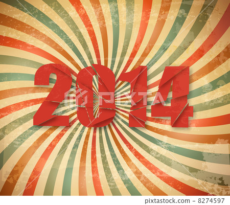 2014 Happy New Year retro background. Vector. - Stock Illustration ...