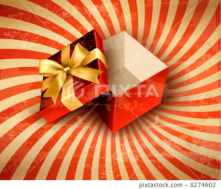 Holiday background with red gift ribbon with... - Stock Illustration ...