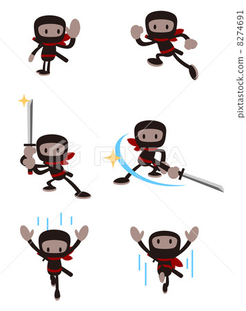 Ninja various poses 8274691
