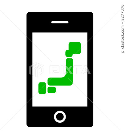 日本地圖反映在智能手機上 日本地圖反映在智能手機上 8277376