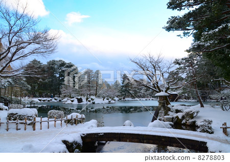 兼六園/雪地釣魚和渡渡鳥燈籠[側面] 8278803