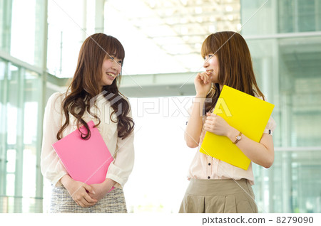 Female college student who enjoys talking 8279090