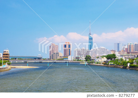 Fukuoka Tower and Muromi River 8279277