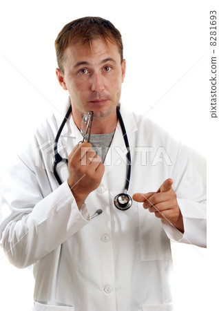 gesticulating medical staff with stethoscope in a conversation gesticulating medical staff with stethoscope in a conversation 8281693