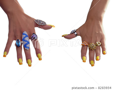 Hand with big rings Hand with big rings 8283934