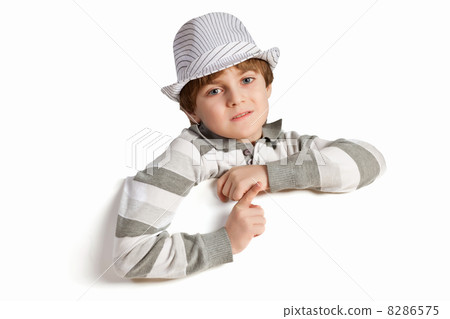 Boy with a blank billboard Boy with a blank billboard 8286575
