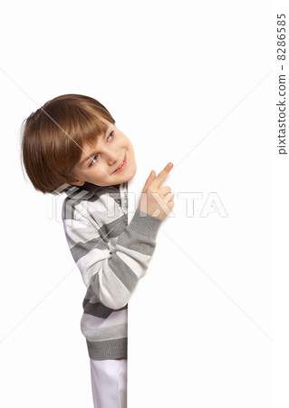 Boy with a blank billboard Boy with a blank billboard 8286585