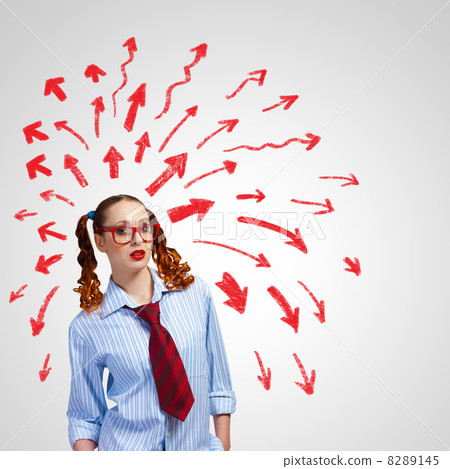Funny girl in red glasses Funny girl in red glasses 8289145