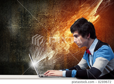 Businessman using laptop Businessman using laptop 8289672