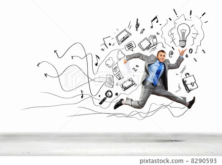 Jumping businessman Jumping businessman 8290593
