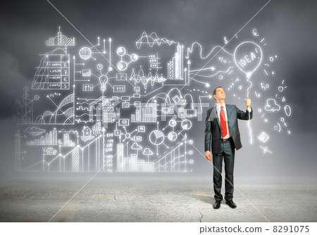 Businessman and business sketch Businessman and business sketch 8291075