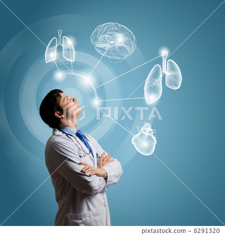 Male doctor thinking Male doctor thinking 8291320