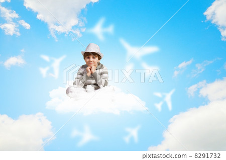 Little boy dreaming 8291732