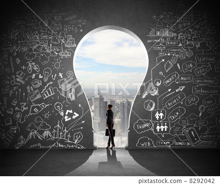 Businesswoman and business plan 8292042