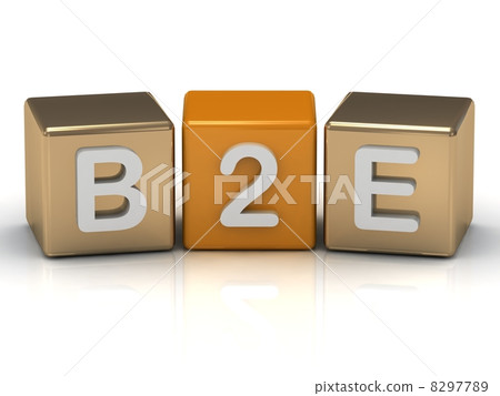 B2E Business to Employee symbol on gold and... - Stock Illustration ...