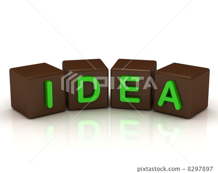 IDEA inscription bright green letters IDEA inscription bright green letters 8297897