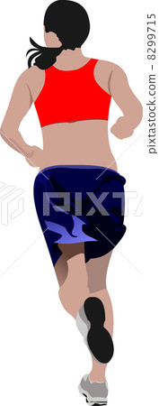 The running woman. Vector illustration - Stock Illustration [8299715 ...
